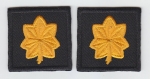 MAJ Major Oak Leaf/Clusters DARK GOLD on BLACK LARGE 1.5" collar patches